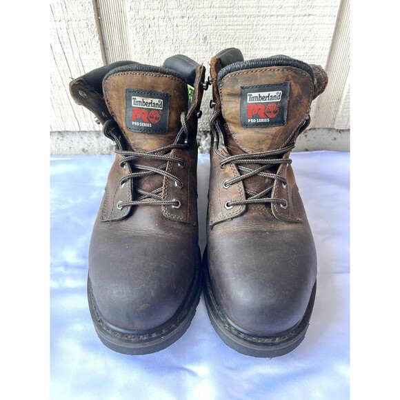 Timberland Pro Men 6” Steel Toe Brown 10.5 W Great Condition Work Boot Safety - Picture 1 of 8